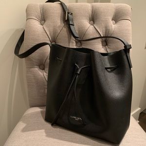 Lancaster Paris PUR Saffiano Black Bucket Bag